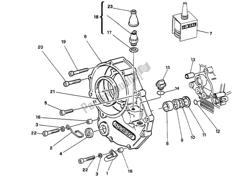 All parts for the Clutch Cover Fmm<001274 of the Ducati Supersport 750 SS 1996